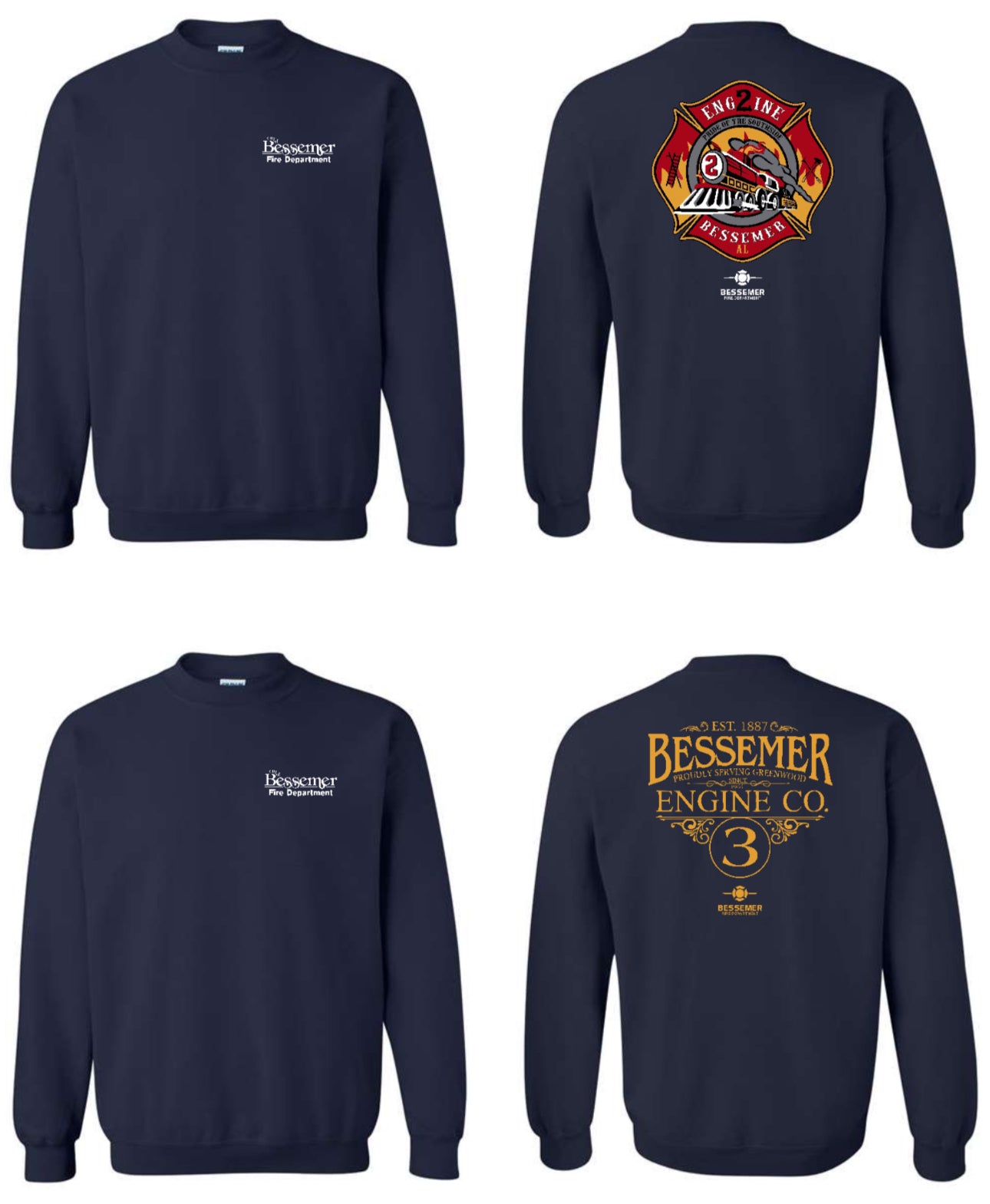 Bessemer - Sweatshirt (Firefighter & Officer City Logo, Heavy Rescue, Local 980 & All Stations)