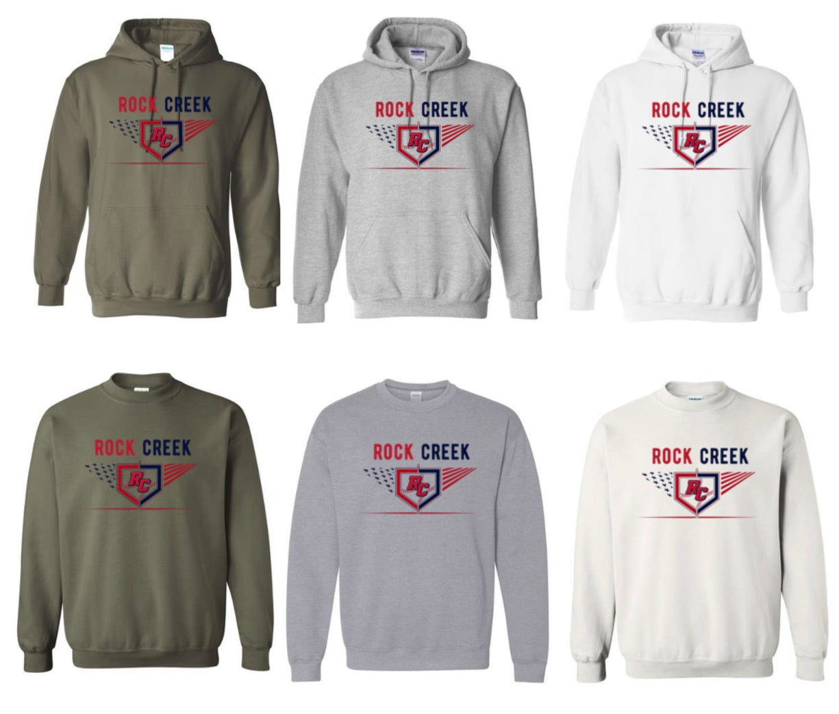 Rock Creek Baseball Adult Sweatshirts or Hoodies